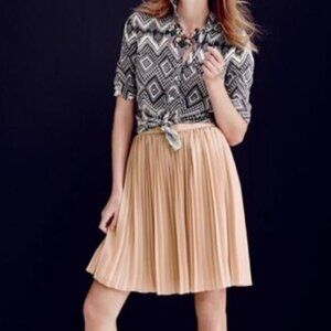 NWOT J.Crew Sunburst Pleated Skirt Ashen Clay Beige Size 0 Petite